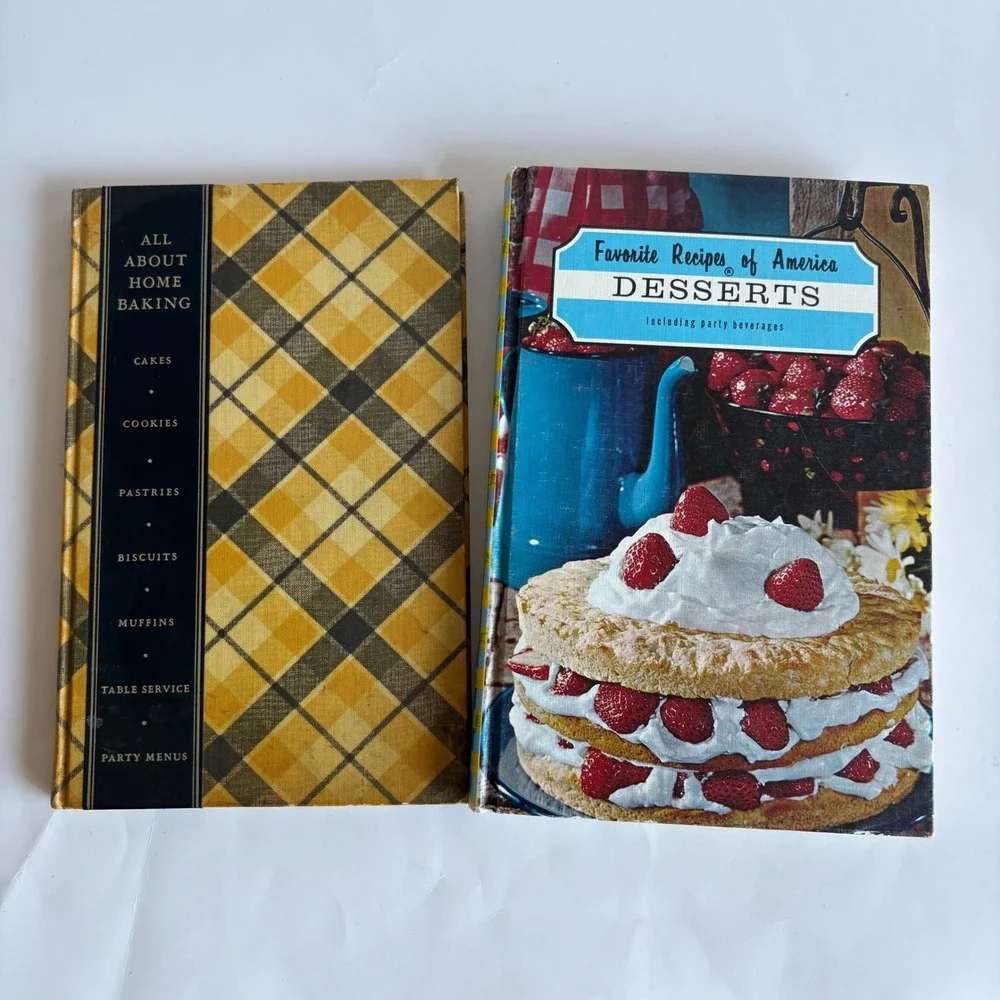 Vintage 1960s Baking Cookbook Lot Home Baking & Favorite Dessert Cottagecore